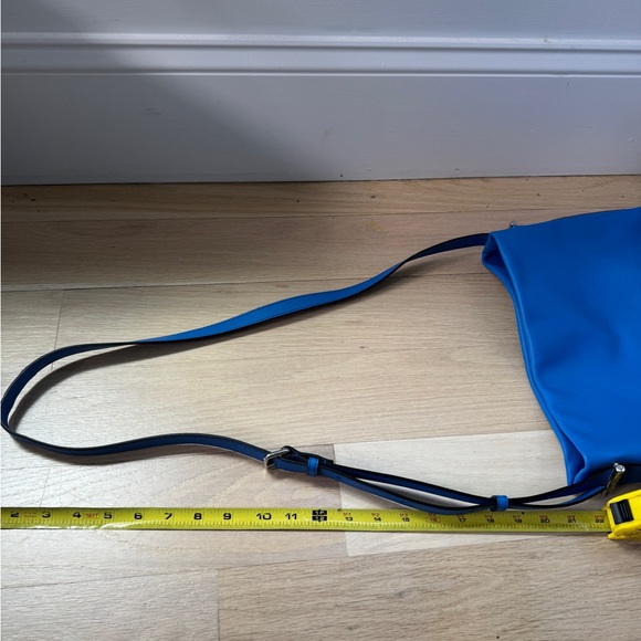 Lipault By The Seine Large Leather Bucket Bag Cobalt Blue Purse Crossbody Tote - Picture 12 of 16